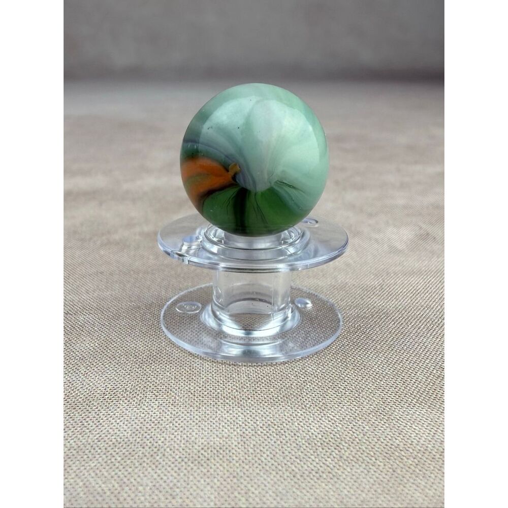 Vintage Faux Master Marble Comet Imperial Green Orange Swirl